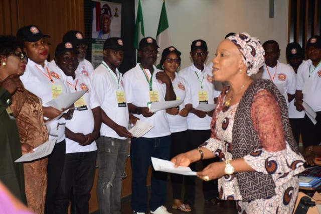 National Coordinator/CEO of SERVICOM, Mrs. Nnenna Akajemeli, during the inauguration of the Ministerial SERVICOM Committee of the Federal Ministry of Works in Abuja.