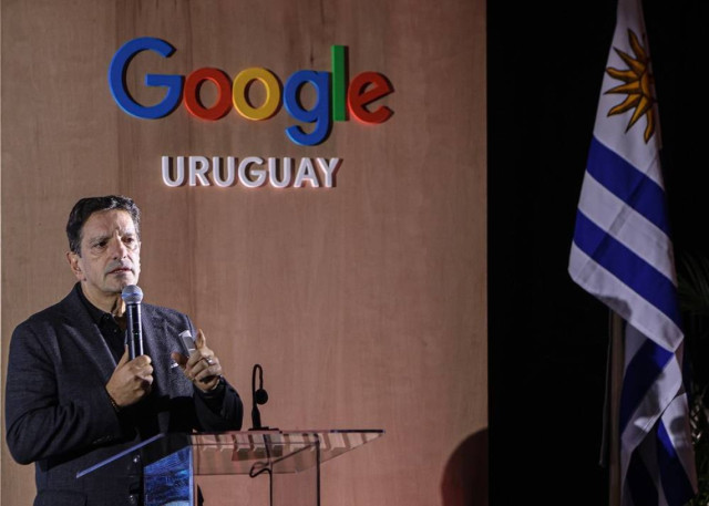 The president of Google Cloud for Latin America, Eduardo Lopez, participates in the inauguration of the Google Data Center works, on the premises of the Science Park, in Canelones, Uruguay 29 August 2024.