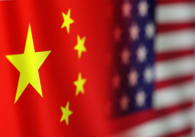 US and Chinese flags are seen in this illustration taken, January 30, 2023.