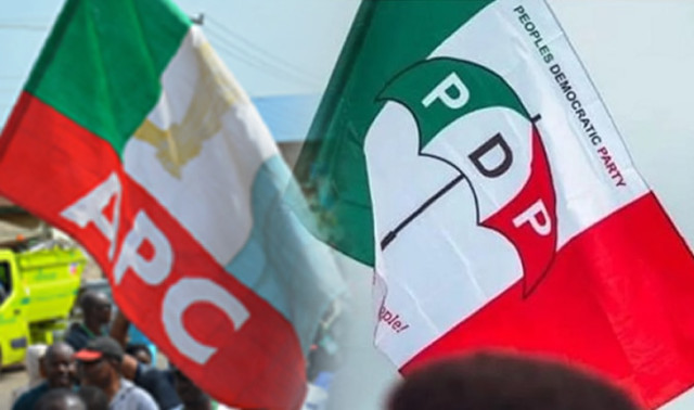 Flags of the All Progressives Congress and Peoples Democratic Party