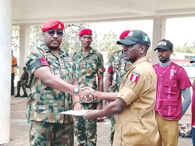 The Acting Deputy Director of Army Public Relations at the Infantry Corps Centre,  Captain Olusegun Abidoye and come officials of the NDLEA