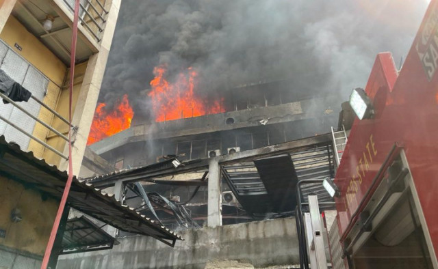 Scene of the inferno at Dosunmu, Lagos Island Market