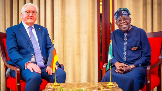 President Bola Ahmed Tinubu and  German President, Frank-Walter Steinmeier during his visit at Aso Rock