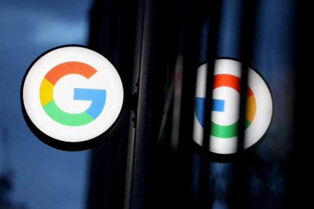 Logo for Google is seen at the Google Store Chelsea in Manhattan, New York City, US, November 17, 2021