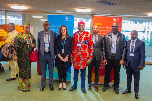 the Deputy Speaker of the House of Representatives, Benjamin Kalu with IPU delegates