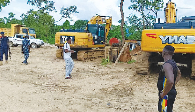 Illegal mining site