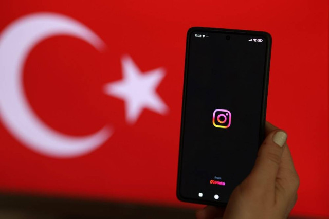 Phone showing Instagram logo