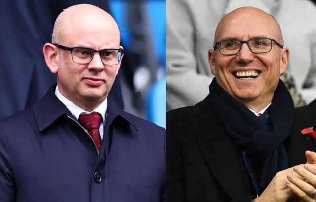 Manchester United's Chief Executive Officer, Patrick Stewart and Chief Financial Officer, Cliff Baty