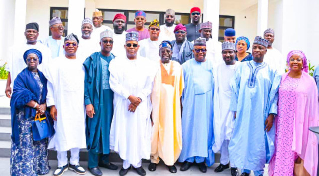 State governors and the leadership of the National Assembly on official visit to President Bola Ahmed Tinubu in Lagos ...on Friday