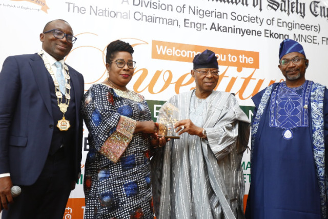 Photo of the president of the Nigerian Society of Engineers, NSE, Engr. Margaret Oguntala and stakeholders at the event