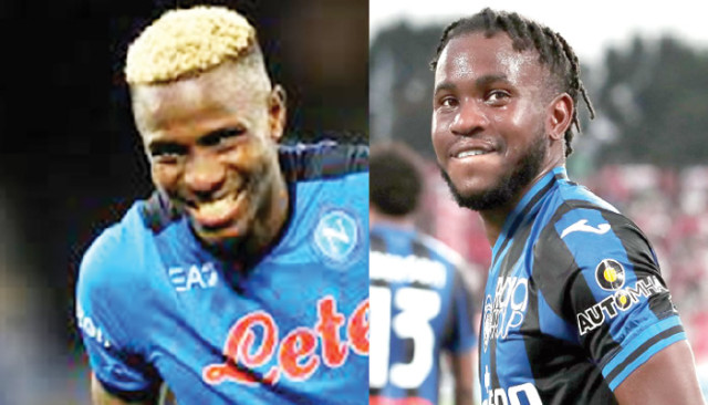 Atlanta forward Ademola Lookman and Napoli striker, Victor Osimhen