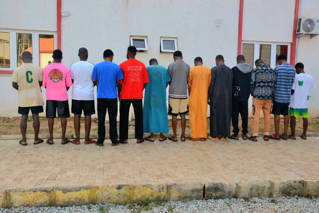 The suspected internet fraudsters in Sokoto State