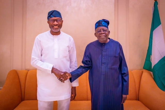 President Bola Ahmed Tinubu and  Chairman of FBN Holdings PLC, Femi Otedola