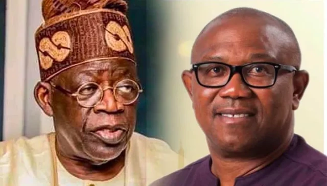 President Bola Ahmed Tinubu and Labour Party's candidate in  2023 general elections, Peter Obi