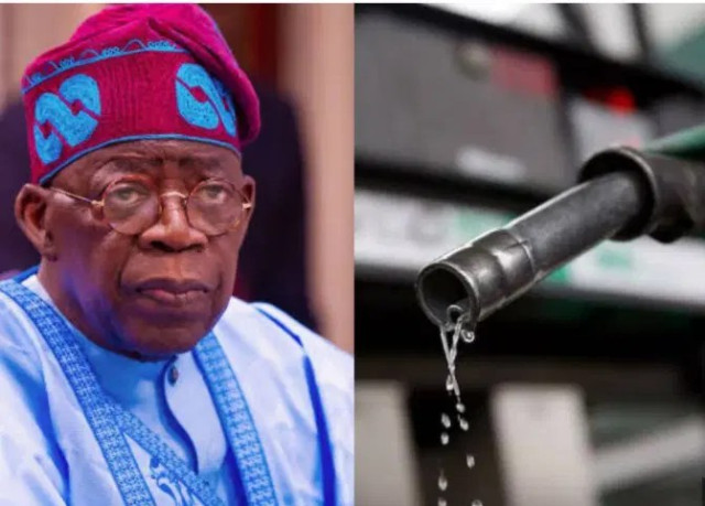 President Bola Ahmed Tinubu and Fuel Nozzle