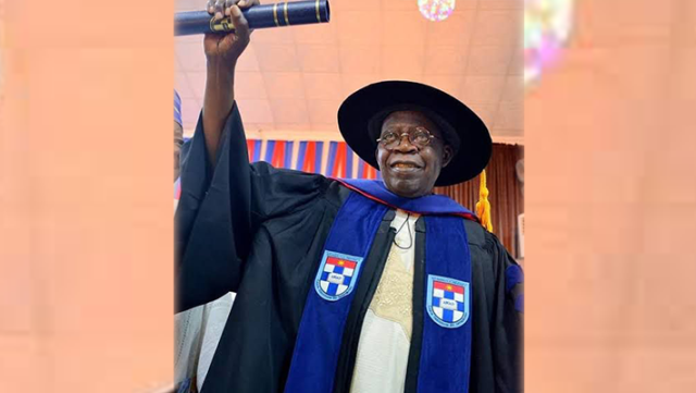 Tinubu wearing academic gown