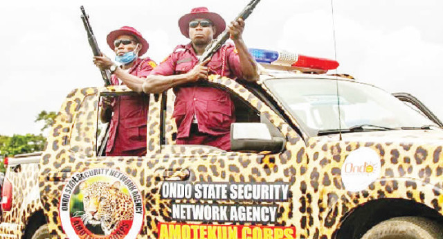 The Ondo State Security Network Agency, also known as the Amotekun Corps