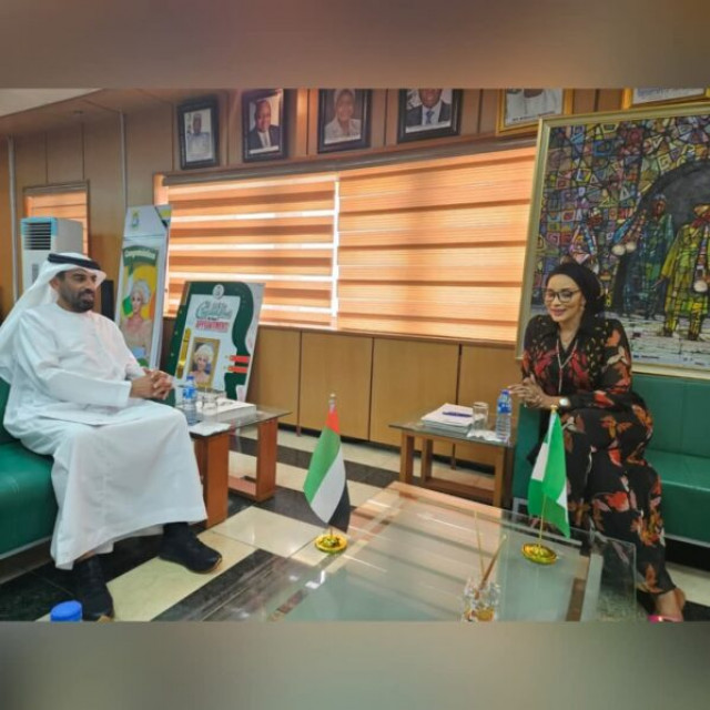 Minister of State for Foreign Affairs,Bianca Odumegwu-Ojukwu and  UAE Ambassador to Nigeria, Amb. Salem Alshamsi