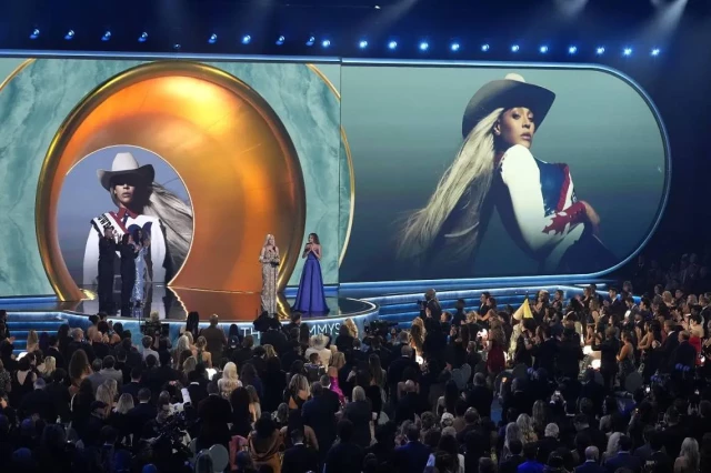 Beyoncé accepts the award for album of the year for “Cowboy Carter” during the 67th annual Grammy Awards on Sunday, Feb. 2, 2025, in Los Angeles.