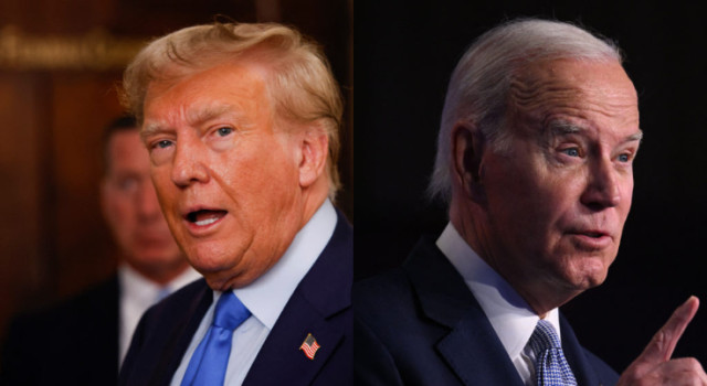 Photo of US Former President Donald Trump and US President Joe Biden