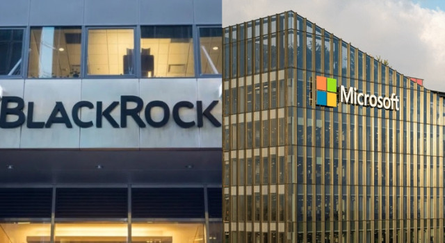 Photo of BlackRock and Microsoft Logo