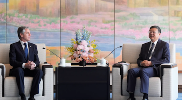US Secretary of State Antony Blinken and Chen Jining, the Chinese Communist Party Secretary of Shanghai