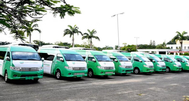 Photo of the 64 Compressed Natural Gas-powered buses