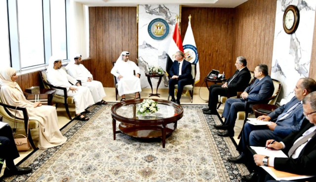 Egypt’s Minister of Petroleum and Mineral Resources Karim Badawi meets with a delegation from Mubadala Energy led by CEO Mansoor Mohammed Al Hamed