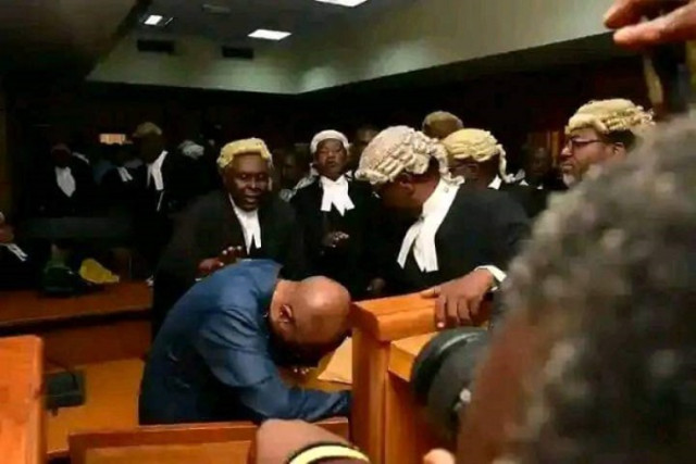 photo of Godwin Emefiele, the former governor of the Central Bank of Nigeria in Court