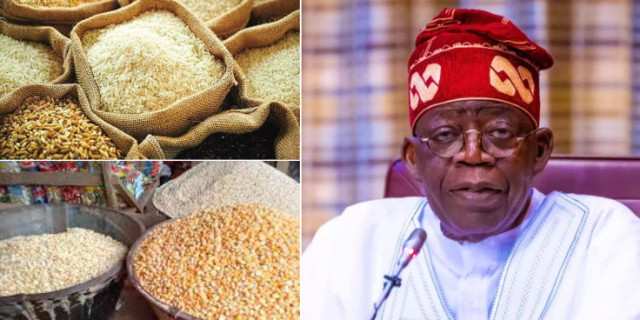 Photo of Nigeria basic food and the president, Bola Tinubu