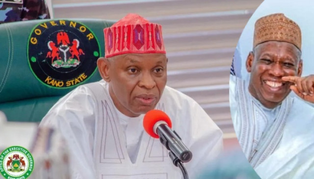 Photo of Abba Kabir Yusuf  and Dr. Abdulahi Ganduje