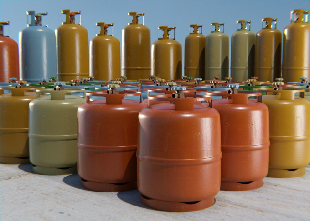 Gas cylinders used to Illustrate the story