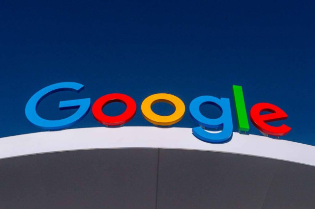 The Google logo can be seen on the Internet company's pavilion at the CES technology trade fair.