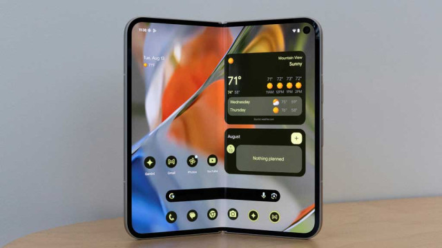 Google's newest Pixel 9 Pro Fold smart phone is displayed at the Made by Google event in Mountain View, California, U.S. August 13, 2024