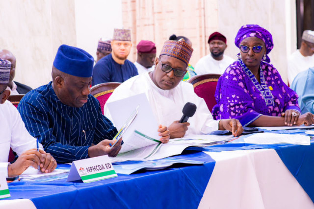 Photo of Ministerial Oversight Committee of the Basic Health Care Provision Fund during their eight meeting in Abuja