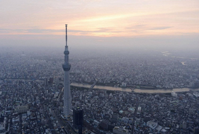 An aerial view of Tokyo, Japan.