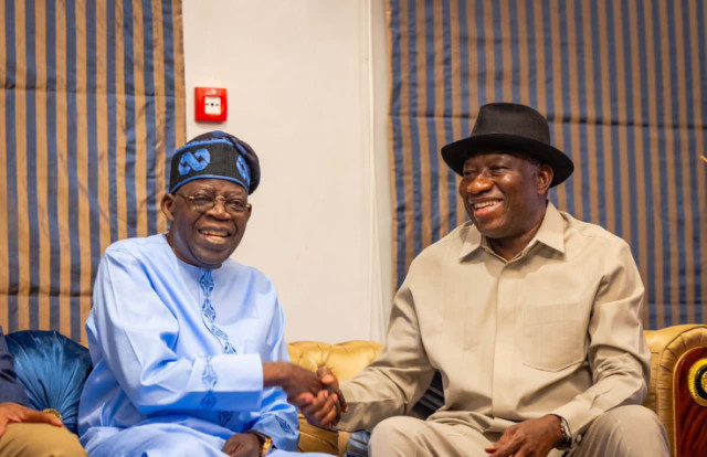 Photo of President Bola Tinubu and Former President Jonathan Goodluck