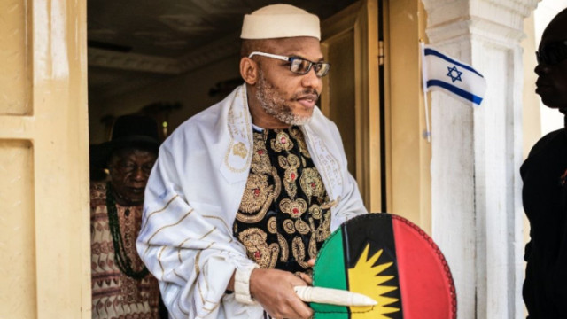 Photo of NNamdi Kanu, the detained leader of the Indigenous People of Biafra