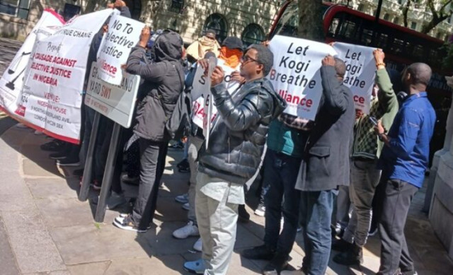 Pro-Yahaya Bello Groups Protest in London