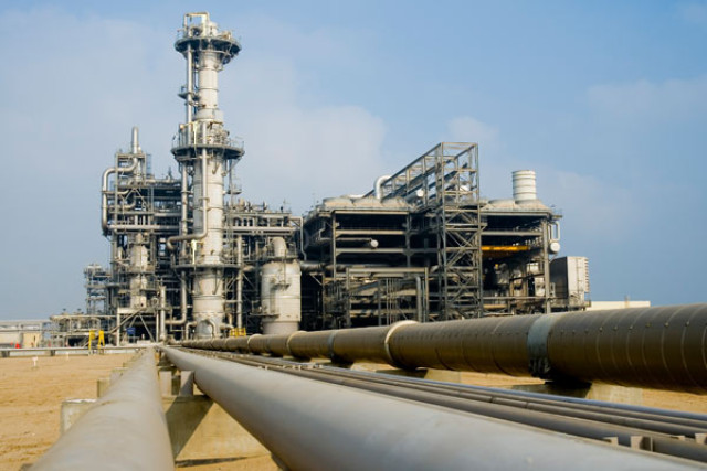 A liquefied natural gas plant in production