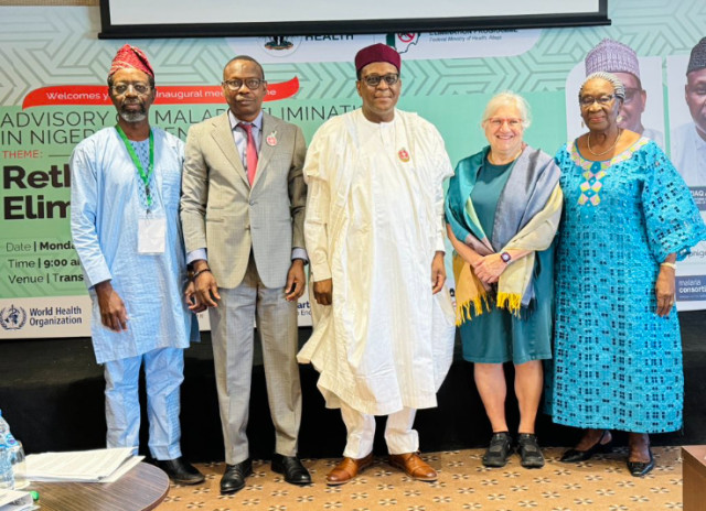 Photo of the Coordinating Minister of Health and Social Welfare, Prof Muhammad Pate and members of the Advisory Board on Malaria Elimination