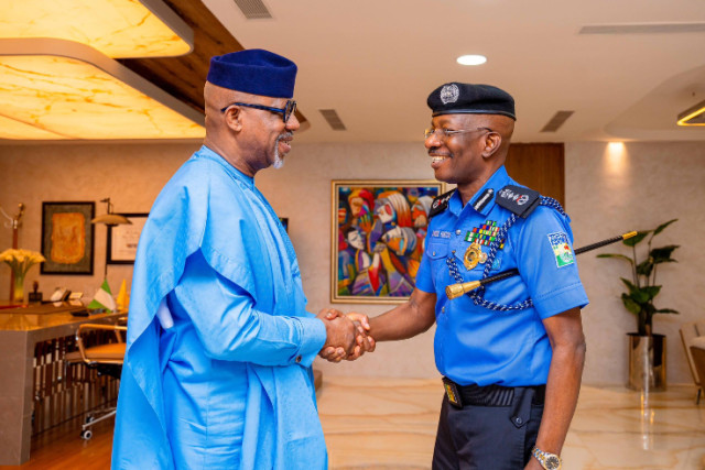 The Governor of Ogun State, Dapo Abiodun and the Inspector General of Police, Kayode Egbetokun