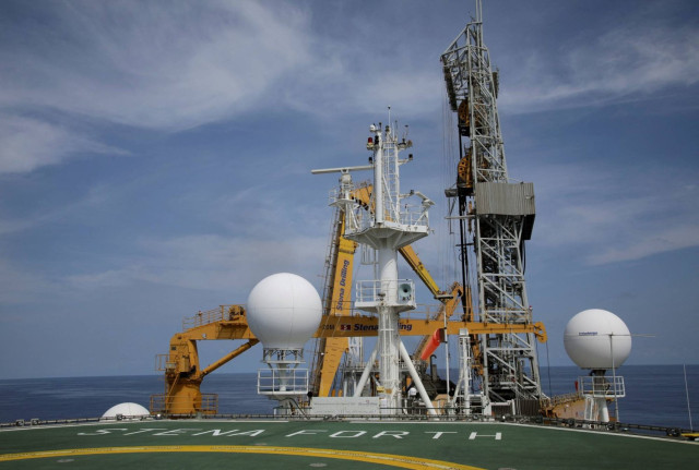 A view of the Stena forth drill rig for Springfield Group, the first independent African energy company to discover oil in deep sea, is pictured at the sea near Takoradi, Ghana November 15, 2019