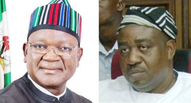 Photo credit of the Ex-governors of Benue State, Samuel Ortom and Gabriel Suswam