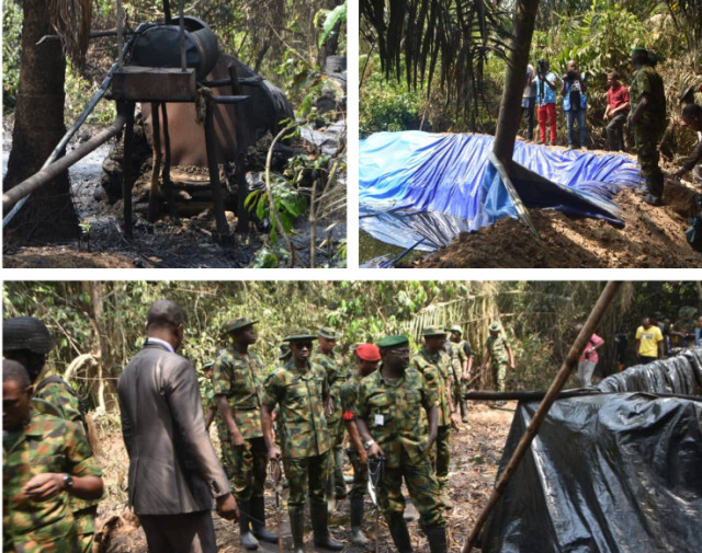 Photo of Nigerian Troops in illegal refining site