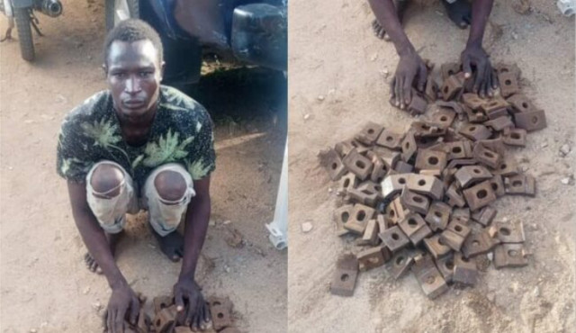 Photo of 29-year-old suspect with the rail track