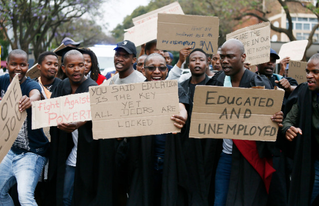 Unemployed Youths in a peaceful protest in Nigeria